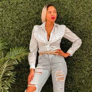 Ruffle Detail Vintage Top (Fit S/M)